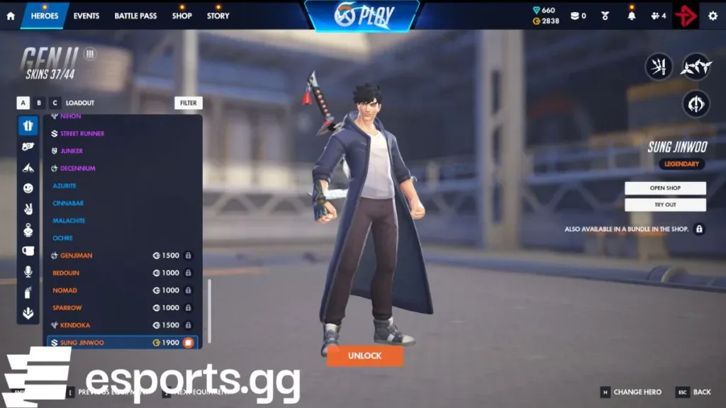 solo leveling genji skin