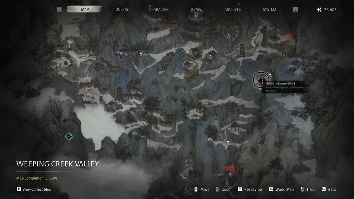 Phantom Blade Zero Weeping Creek Valley Long Pillar Location